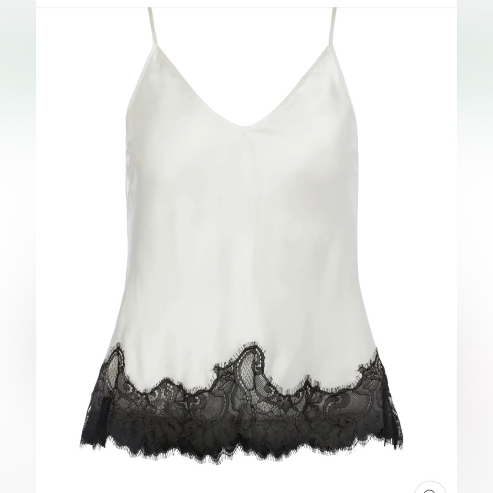 L’AGENCE DAYNA LACE CAMI IN WHITE/BLACK
